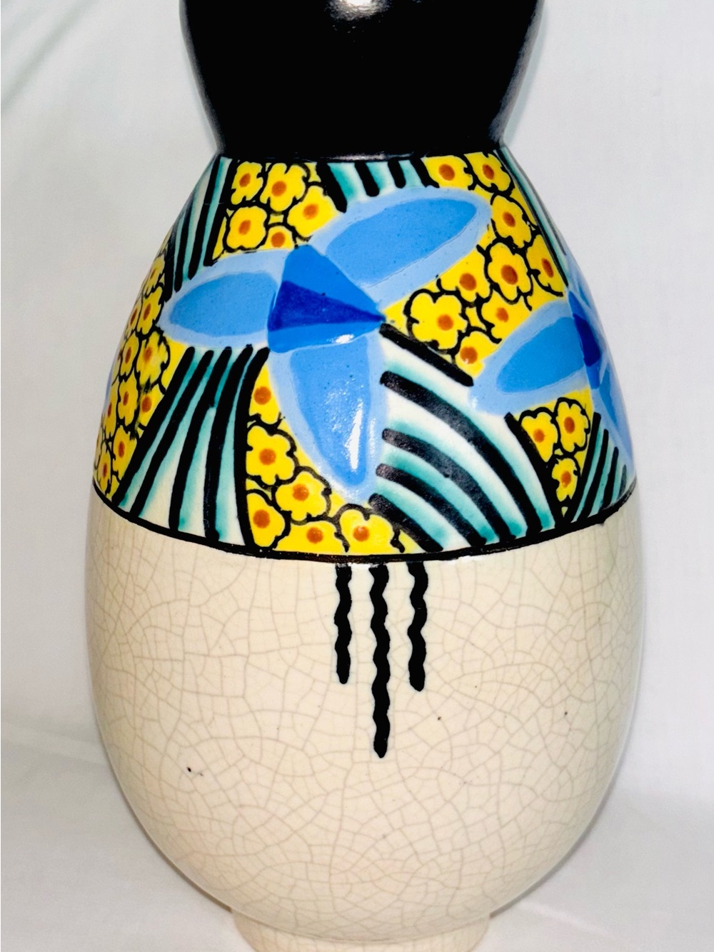 Antique French Art Deco Pottery Vase Louis Auguste Dage Paris France 1920s